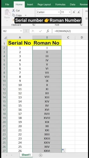 Serial Number Converted to Roman Number #tipsandtricks #Shorts #techvdo #techshorts #youtubeshorts