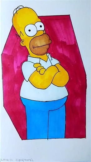 Coloring Homer Simpson#short #shorts #thesimpsons #fanart #markers#drawing #art