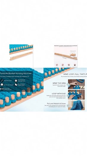 DIY Chunky Blanket Loom, No Needles, Beginner Friendly Craft, Create Cozy Throw Blankets in Minutes, Adjustable Size 46 Inches #oversizedheatedblanket #handmadecrochetgifts #bobsburgersblanket #bestblankets #christmasgiftideasblanketlife #oversizedthrowblanket #wearableheatedblanket #crochetkit #homemadechristmasgifts #crochettools