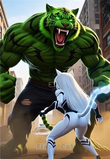 Flash Cat vs Hulk Tiger Part 1 — Chaos Begins! 🐯⚡ Hulk Tiger loses control and starts destroying the city… and Flash Cat is the only one who can stop him. Will she save the city before it’s too late? Part 1 begins now! #FlashCat #HulkTiger #CatStory #3DAnimation #FYP
