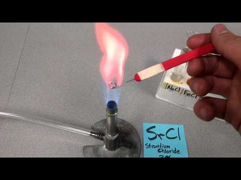 Qualitative Flame Test - SrCl Strontium Chloride