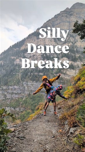 A fun way to break up long hikes! This is the fourth year I've done this with my daughters, and they think it's pretty funny. I think it's a great way to build in a break and keep morale high! For this hike we stopped about every half mile to do a little dance. Yes, it takes a few extra seconds to set up a camera. No, you absolutely don't have to if it's not your thing. Yes, my girls love watching the videos after. It's become a little tradition. Oh and her awesome hiking gear (rain jacket, shir