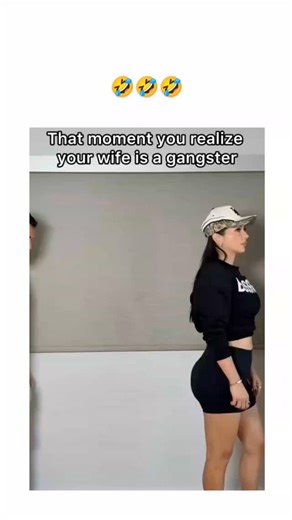 playteaux on Instagram: "This Insta post shares a 22-second viral comedy skit where a woman in a "Bossy AF" outfit playfully holds a neon toy gun to her husband's head, acting like a gangster, with overlaid text emphasizing the humorous realization. Created by insta influencers Eva and Javier, the video has exploded across platforms since late 2025, amassing millions of views by subverting relationship tropes through exaggerated street-tough dialogue. With 2.7 million views and 8,400 likes in un