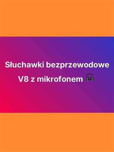 Słuchawki bezprzewodowe V8 z mikrofonem 🎧