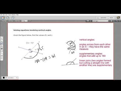 Solving equations involving vertical angles