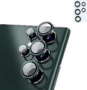 Alovexiong 5 Pieces Galaxy S22 Ultra Camera Lens Protector for Samsung Galaxy S22 Ultra 5G 2022 Camera Camera Protector Individual Ring Camera Cover (Green)