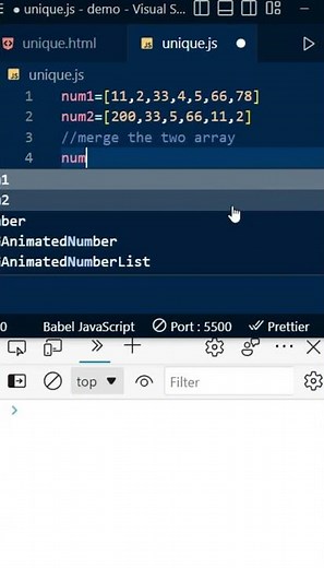 How to Find Unique Values from Two Array | Javascript