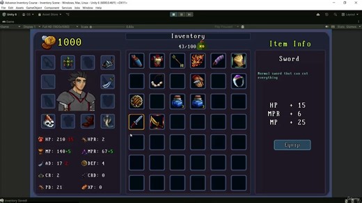 学习使用Unity创建功能强大且灵活的高级库存系统