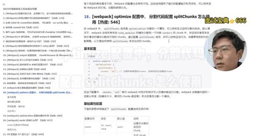 optimize配置分割代码配置splitChunks怎么用 #前端#前端面试#前端面试题#前端开发工程师#前端开发