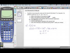 IB Using Calculus to solve a Kinematics problem PART 1