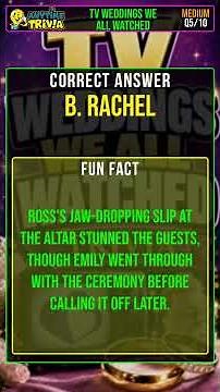 TV Weddings We All Watched Trivia #Shorts