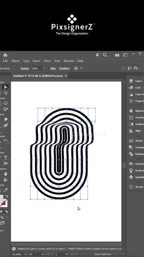 How to Create Optical Illusion Line Art Effect in Photoshop | Abstract Shape Tutorial #pixsignerz