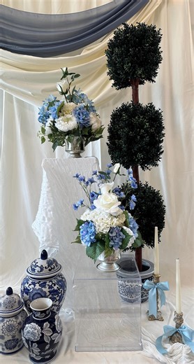 Blue and White Faux Centerpiece. Classic Coastal Wedding Flowers, Hydrangea Centerpiece. the Hannah Collection. - Etsy