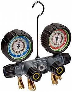 Hilmor 1839129 HP 22-407C-410A 4-Valve Aluminum Manifold HVAC Gauge Set