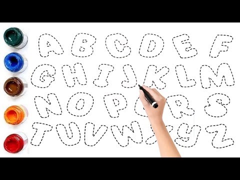 Let's Learn To Draw and Paint Alphabet Capital Letters A To Z For Kids | Easy Tracing & Coloring