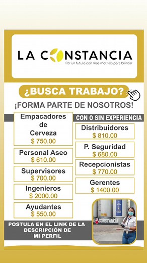 Empleo Urgente en La Constancia para el 2024 en El Salvador