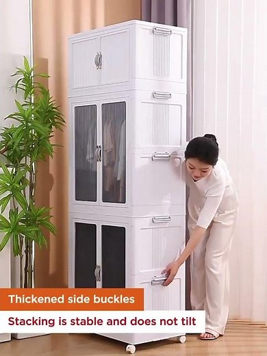 Joybos® Large Stackable Wardrobe Closet Organizers With Lids And Wheels F230