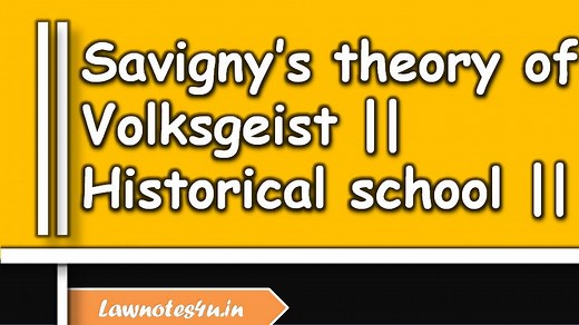 Savigny’s theory of Volksgeist || Historical school || Jurisprudence