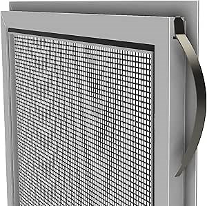 Custom Window Screen Replacement - Assembled Casement Screen (CA1). Casement Window Screen Uses Two Leaf Springs and Flange System for Superior Seal in Your Window Frame