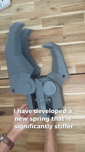 I have developed a new spring that is significantly stiffer. When printed from PETG filament, this spring can be a worthy replacement for a steel spring. Additionally, this model is optimized for scaling.