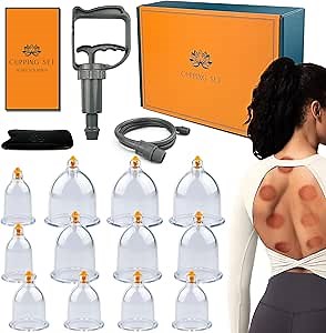 12 Cups Cupping Set - Cupping Kit for Massage Therapy at Home Massage Cups for Whole Body