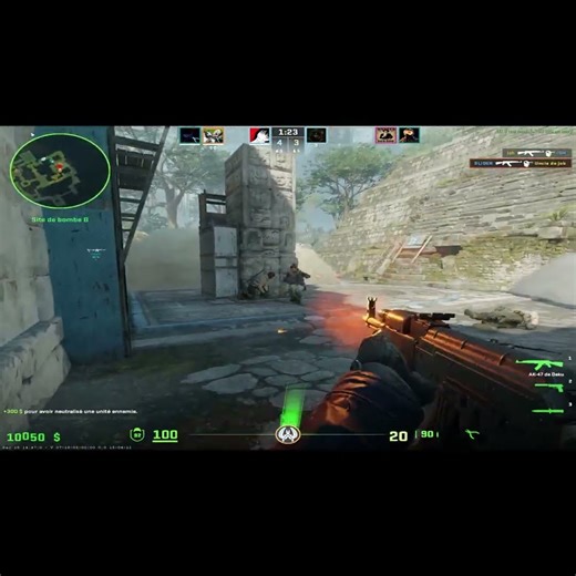 AK en FULL AUTO = Triple Kill 💥 | CS2 #cs2 #ak47 #triplekill #shorts #gaming #fps #cs2clips