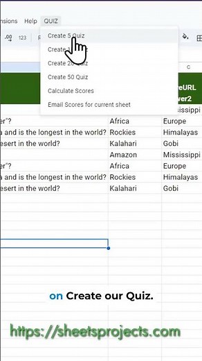 Create Quizzes using google sheets and chatGPT #chatgpt #quiz #googleforms #googlesheets #shorts
