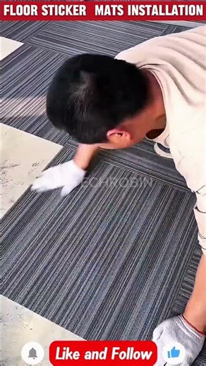 Floor sticker mats installation