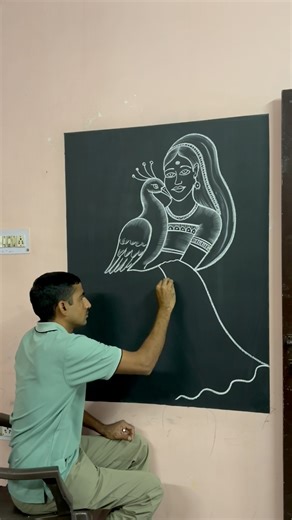 Drawing of a woman playing with a peacock ||🙀🤔 #womanart #easydrawing #artistlife #artistnareshkumar | Artist Naresh kumar