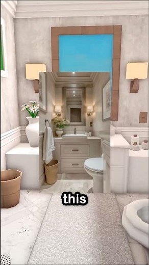 🫧 Building a REAL LIFE Bathroom in Bloxburg! #bloxburg #roblox #shorts #robloxbloxburg