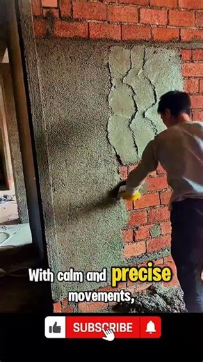 Pro Builder Shows Perfect Wall Plastering Technique 👷‍♂️✨