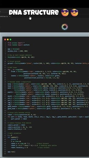 DNA STRUCTURE DESIGN IN PYTHON CODE #coding #python #programminglanguage #chatgpt #ai #grok