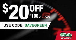 7K views · 25 reactions | Shop online with Promo Code SAVEGREEN to save $20 off your $100+ purchase. Get it while you can! https://www.oreillyauto.com/ #oreillypowered #oreillyautoparts | O'Reilly Auto Parts | Facebook