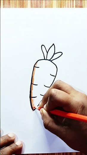 How to Draw a Cute Carrot - Easy Pencil Drawing Tutorial for Beginners #short #shorts