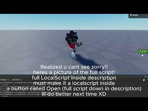 HOW TO MAKE A OPEN/CLOSE BUTTON (GUI) IN ROBLOX STUDIO - MORE ADVANCED (LOOK IN DESCRIPTION)