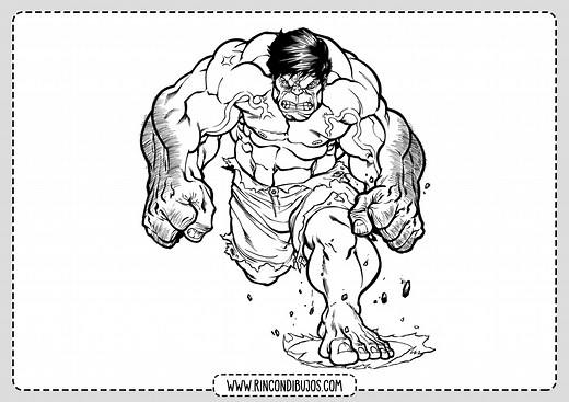 Dibujos de HULK para colorear | Hulk de Marvel para Colorear