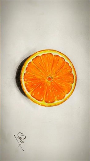 Hyperrealistic Orange Slice Drawing with Colored Pencils #OddlySatisfying #JuicyArt #Fruit