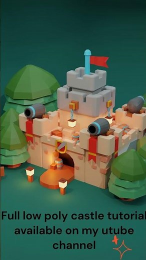 Low poly castle in blender