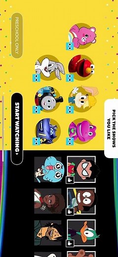 Choosing All shows on the Cartoon Network app