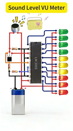Sound Level VU Meter #Shorts #diy #electrial #project #circuit