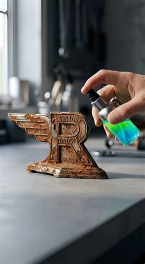 Years of Rust Gone in Minutes! Car Emblem Restoration 🚗 #shorts