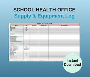School Health Office Supply & Equipment Log (excel Spreadsheet) - Etsy