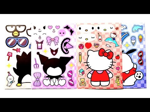 Sanrio Puzzle Face Changing Dress up Stickers DIY ASMR Hello Kitty kuromi pochacco Badtz-Maru