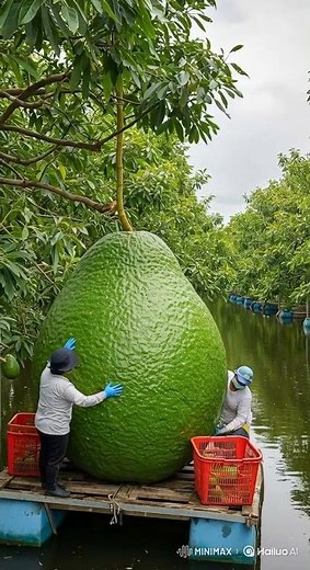 Giant Round Avocados Growing in Hydroponics on a Floating Orchard 🥑💧