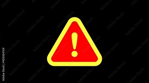 Triangle warning sign exclamation mark on transparent background