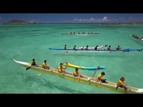 Hawaii - outrigger canoe race in Kailua - DJI Mavic Pro drone 4K