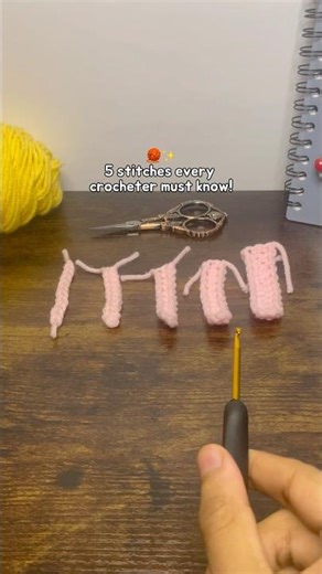 5 essential stitches ✨ | crochet for absolute beginners #crochet #beginner #easy