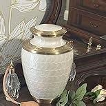 Cremation Urn for Human Ashes – Adult Brass Urn for Men or Women up to 200lbs – Handcrafted Memorial Burial Container – Suitable for Funeral or Display
