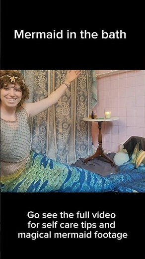 mermaid transformation in bathroom