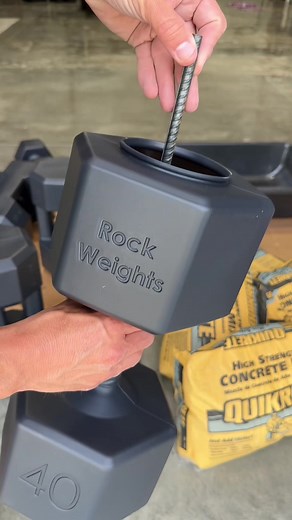 New goal… Home Depot! 💪. DIY concrete dumbbells and kettlebells. The complete set in 2 hours! #workout #crossfit #rockweights #garagegym #dumbbells @The Home Depot